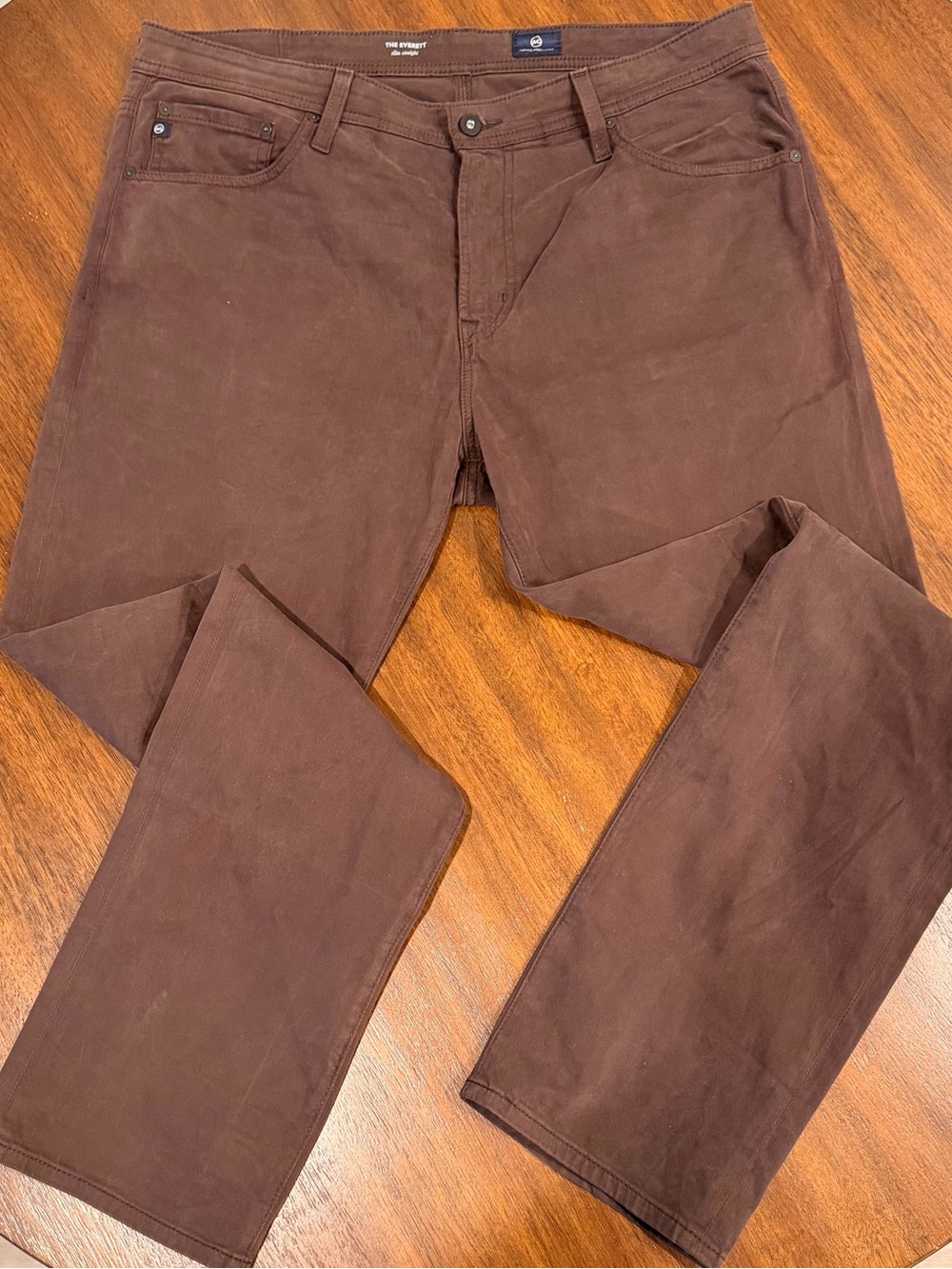 AG Adriano Goldschmied The Everett Slim Straight Brown Jeans 36x32